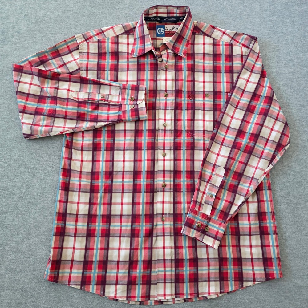 Wrangler George Strait Cowboy Cut Western Large Plaid Long Sleeve Shirt Men - Picture 2 of 9